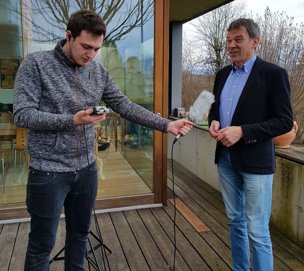 Roland Klocker interviewing Georg Willi (Bürgermeister Innsbruck)